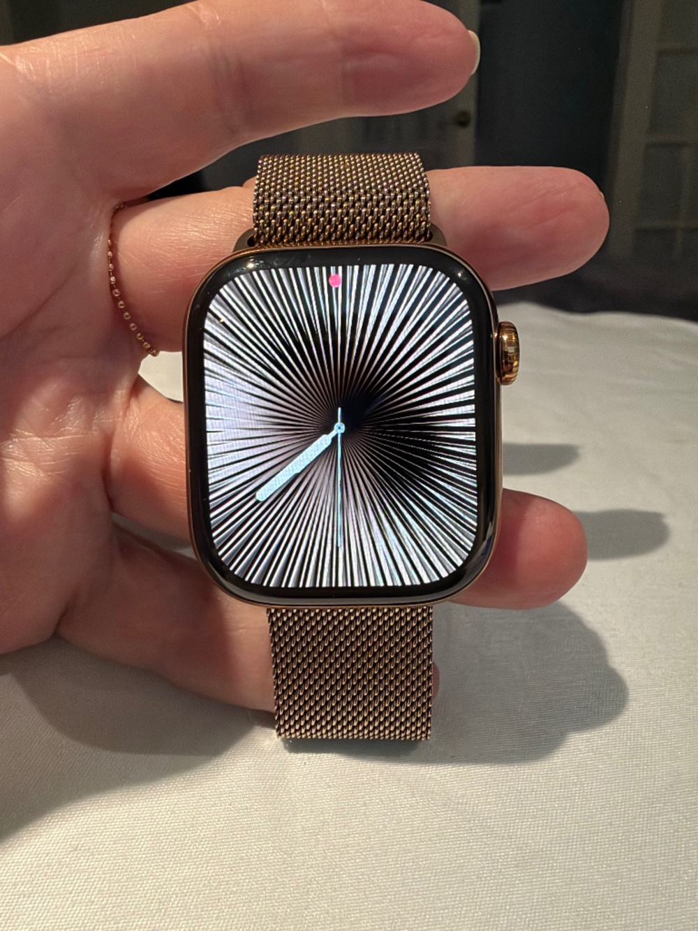 Apple Watch Series 10 42mm gold titanium.  GPS and cell.